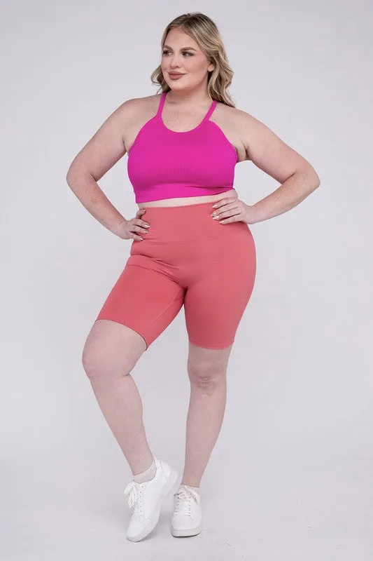 ZENANA Plus Athletic High Rise Biker Shorts