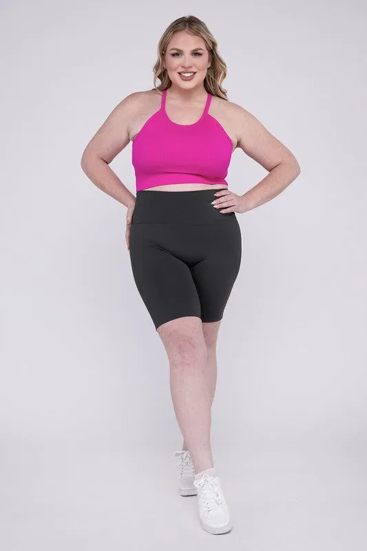 ZENANA Plus Athletic High Rise Biker Shorts