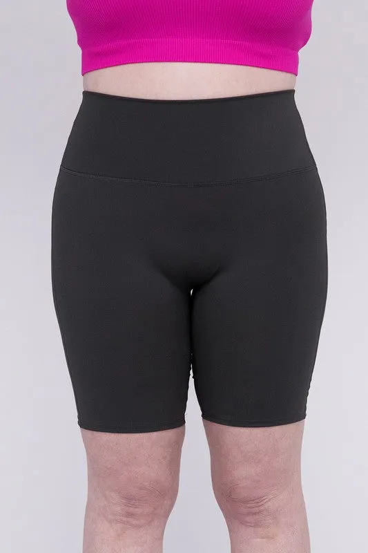 ZENANA Plus Athletic High Rise Biker Shorts