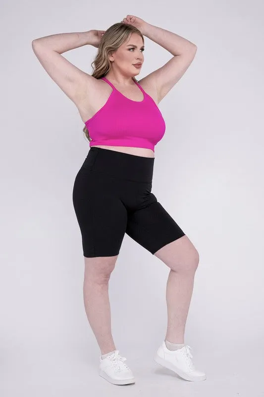 ZENANA Plus Athletic High Rise Biker Shorts