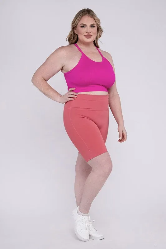 ZENANA Plus Athletic High Rise Biker Shorts