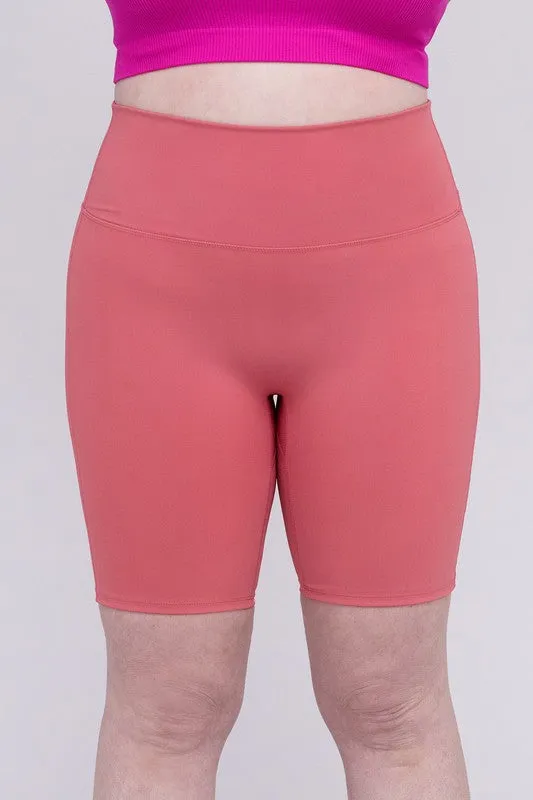 ZENANA Plus Athletic High Rise Biker Shorts