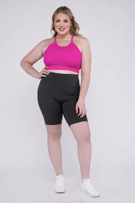 ZENANA Plus Athletic High Rise Biker Shorts